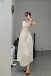 SWAYING/KNIT Knitted Panel Skirt SW22SSL53 Beige/White PS48